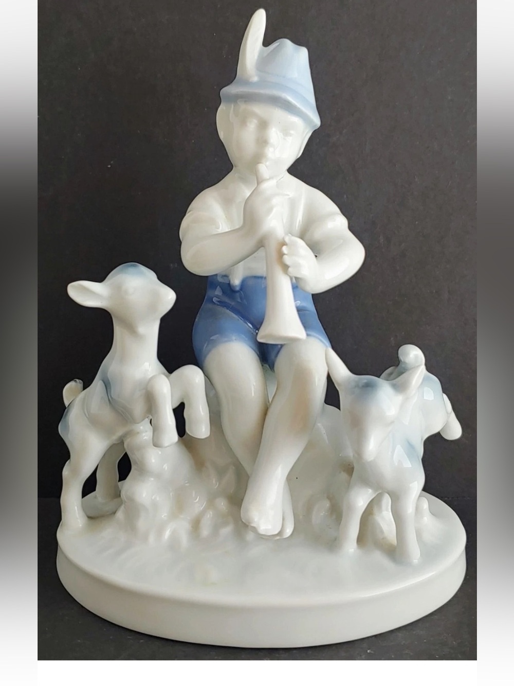 Vintage Little Boy Blue & Lambs Figurine Gerold Porzellan Bavaria West Germany